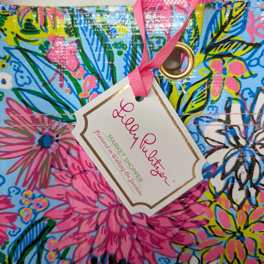 Lilly Pulitzer Floral Tote Bag - Pink and Blue - Picture 3 of 5